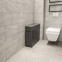 Hanah Home Armario de Baño Anthracite - Mueble Auxiliar con 2 Cajones y Estanterías, Melamina 18mm, 20x55x60 cm